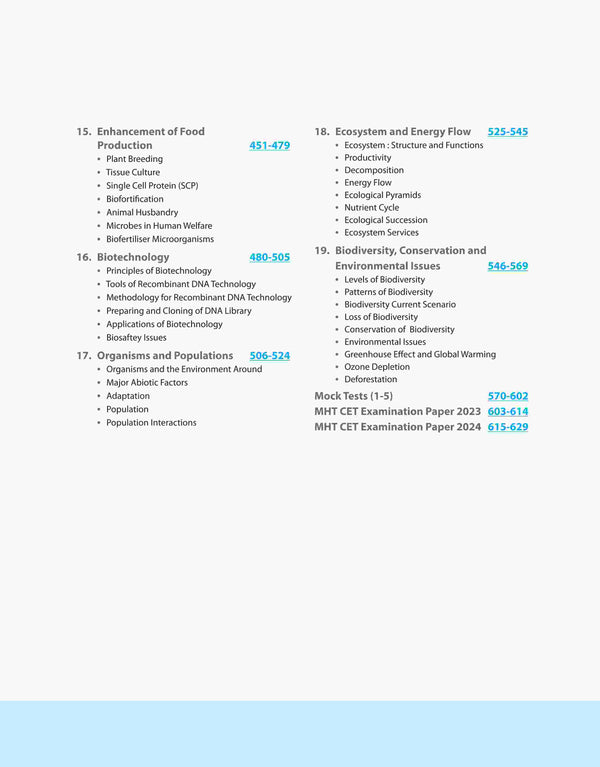MHT CET Prep Guide 2025 Biology | Revised and Updated Edition