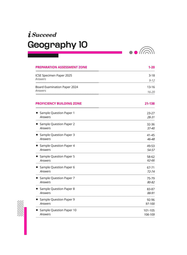 i-Succeed ICSE Geography Class 10th | 15 Sample Question Papers | For ICSE Exams 2025