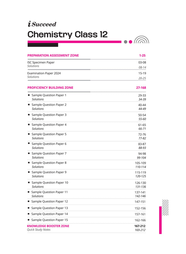 i-Succeed ISC Chemistry Class 12th | 15 Sample Question Papers | For ISC Exams 2025