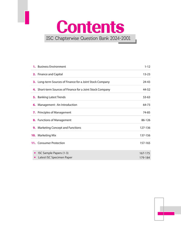 ISC Commerce Class 12th | 24 Years Chapterwise Question Bank (2024 -2001)
