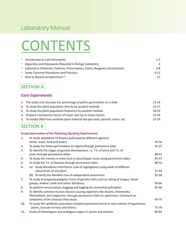 Laboratory Manual for CBSE Biology Class 12 I All experiments as per CBSE guidelines I Detailed and step-by-step procedure, Accurate diagrams, observation, and calculations with Viva-Voce