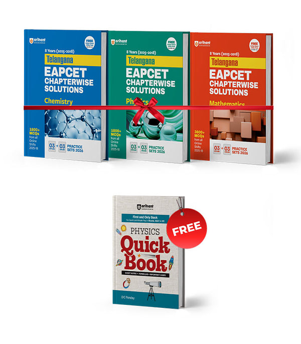 Combo of Telangana EAPCET Engineering Entrance 2025 | Physics, Chemistry & Mathematics 8 Year Solved Paper | English Medium