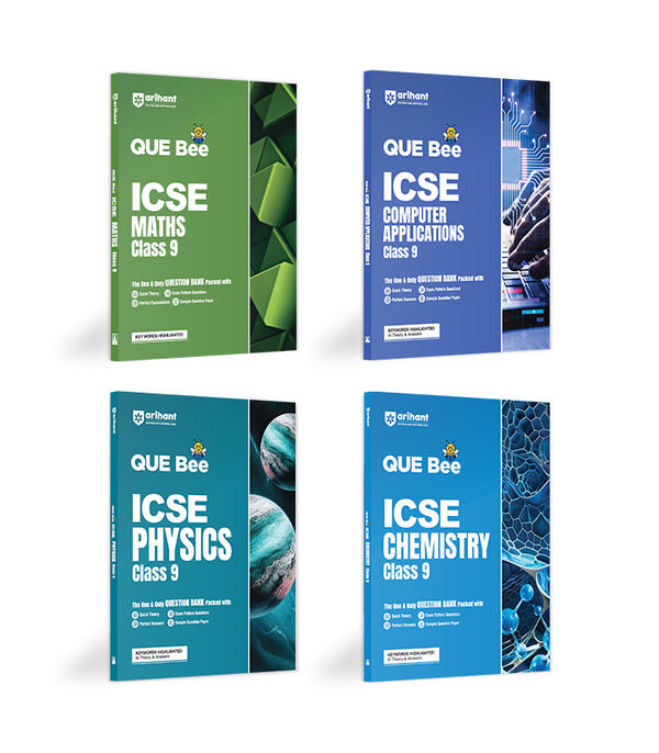 Combo of ICSE QUE Bee Class 9th Exam 2026| Physics, Chemistry, Maths & Biology | English Medium