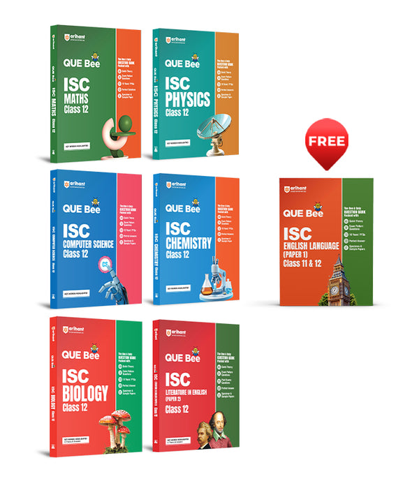 Combo of ISC QUE Bee Class 12th Exam 2026 | Biology, Physics, Chemistry, Maths, English Lit & Computer Sciecne | With Free ISC QUE Bee English Lang. (Paper-1) Class 11 & 12