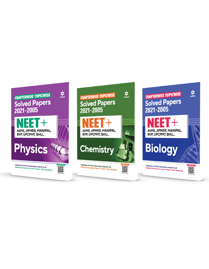 Combo for Chapterwise Topicwise Solved Papers Physics , Chemistry and Biology for NEET + AIIMS , JIPMER , MANIPAL , BVP UPCPMT ,BHU 2022 (Set of 3 Books)