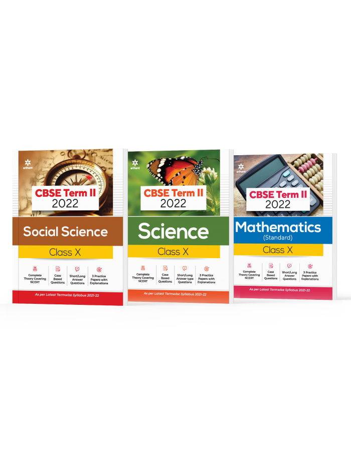 CBSE New Pattern Science , Social science & Mathematics Class 10 for 2022 Exam (MCQs based book for Term 2) (Set of 3 Books)