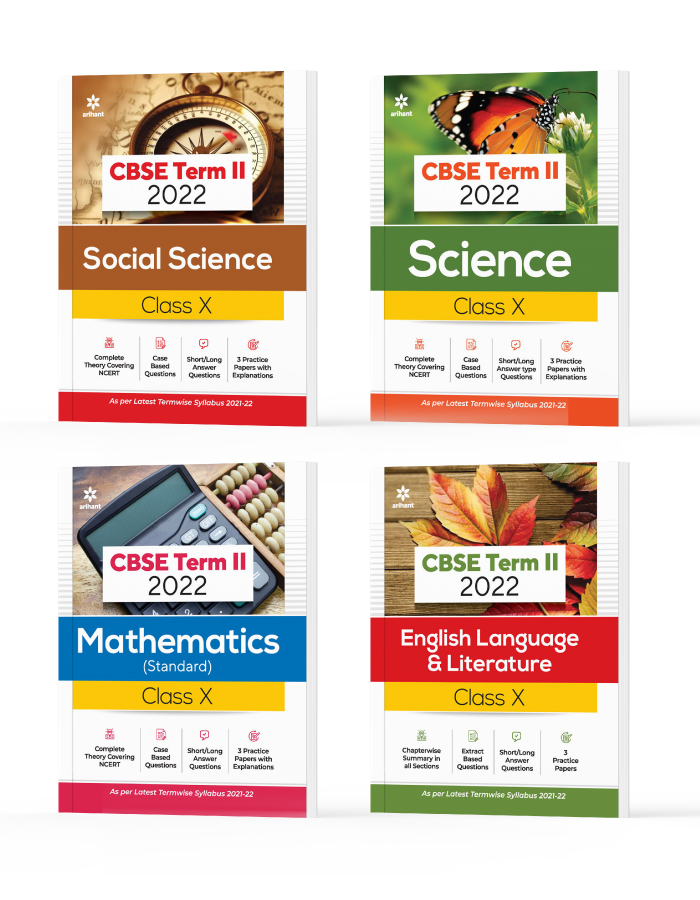 CBSE New Pattern Science , Social science , Mathematics and English Language & Literature Class 10 for 2022 Exam (MCQs based book for Term 2) (Set of 4 Books)
