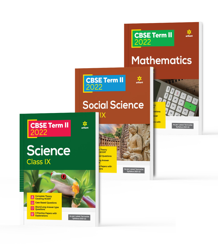 CBSE New Pattern Science , Social science & Mathematics Class 9 for 2022 Exam (MCQs based book for Term 2) (Set of 3 Books)