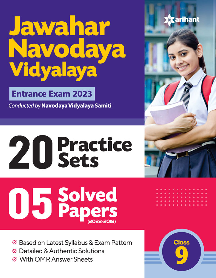 Jawahar Navodya Vidyalaya Entrance Exam 2023 (20 Practice Sets) 5 Solved  Papers Class 9