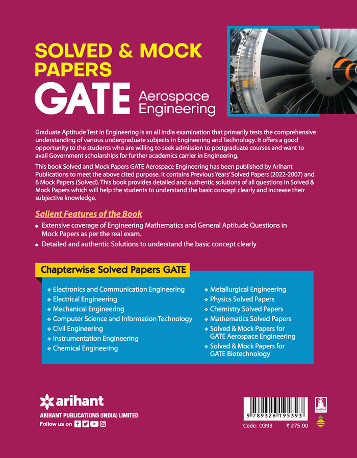  GATE Solved & Mock Papers Aerospace Engineering 