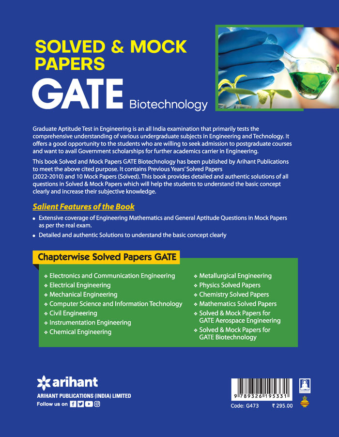 GATE SOLVED & MOCK PAPERS  Biotechnology 
