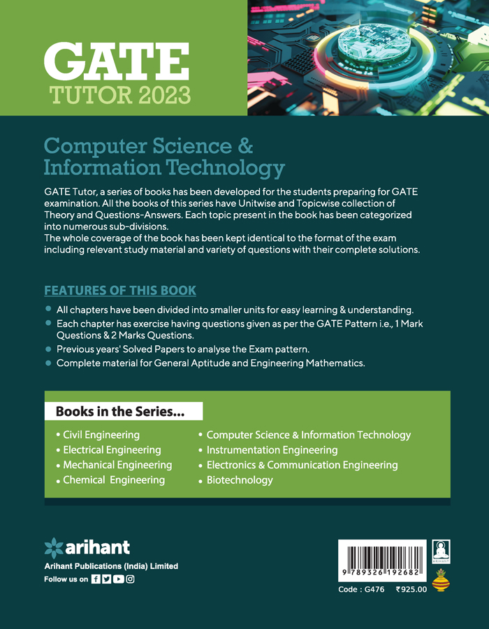 GATE TUTOR 2023 Computer Science & Information Technology 