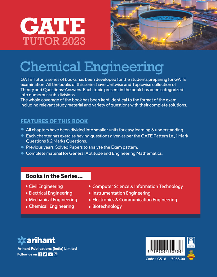 GATE Tutor 2023 -  Chemical Engineering