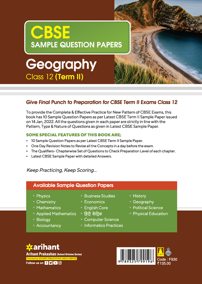 CBSE Sample Question Papers Geography Class 12 Term II