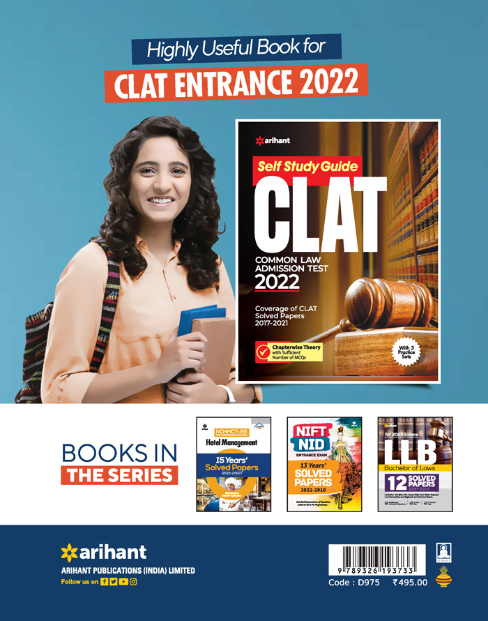 New Pattern CLAT 2022 Common Law Admission Test 12 Practice Sets 2 Solved Papers 2021  & 2020