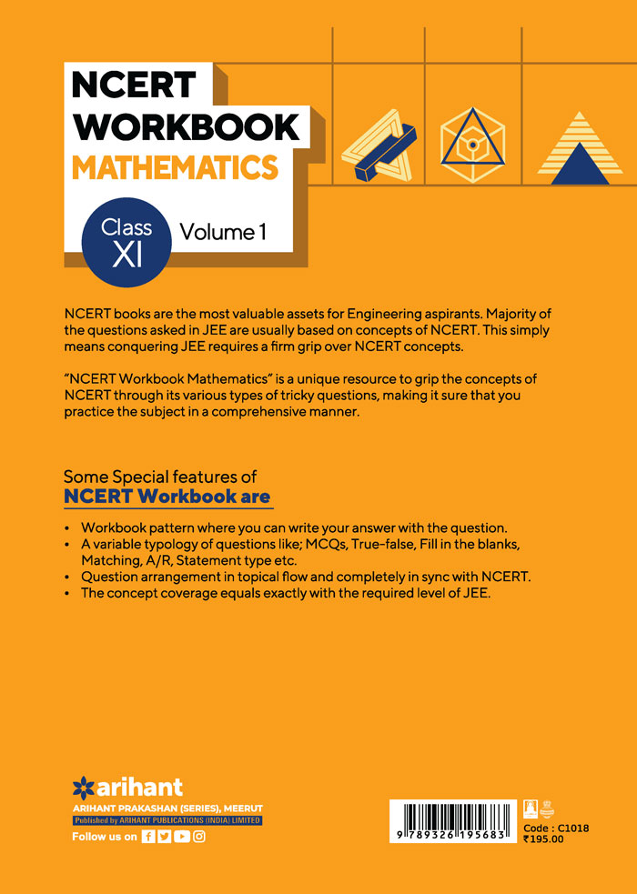 NCERT Workbook Mathematics Class XI Volume 1 