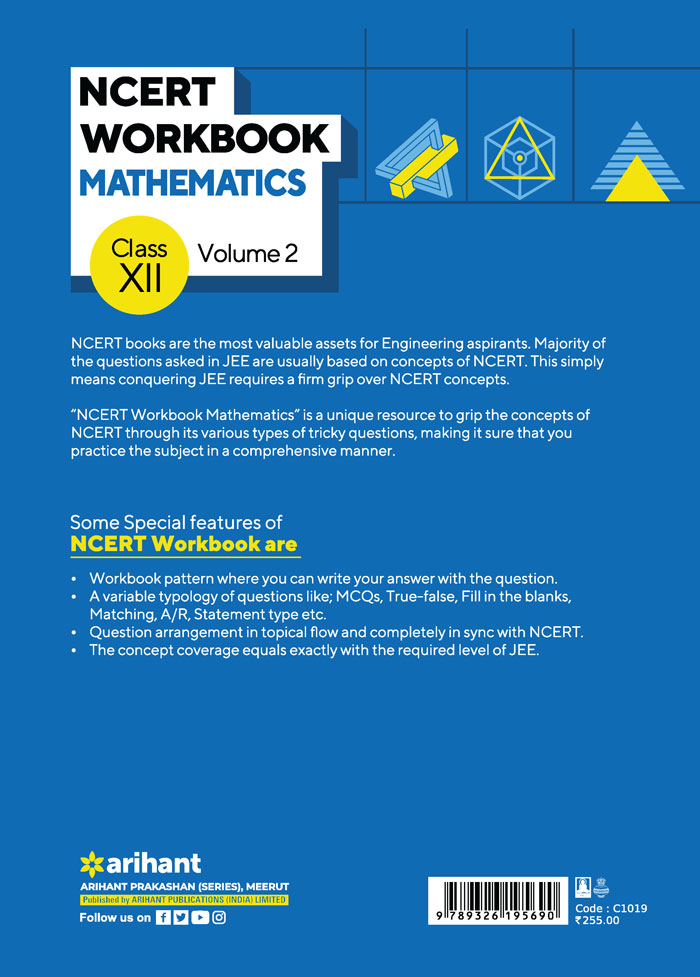NCERT Workbook Mathematics Class XII Volume 2