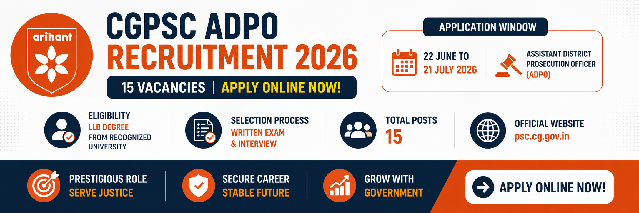 CGPSC Assistant District Prosecution Officer (ADPO) Recruitment 2026