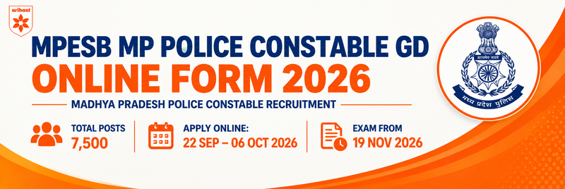 MPESB MP Police Constable GD Online Form 2026 - 7500 Posts - Arihant Books