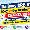 RRB NTPC UG CEN 07/2026 Recruitment 2026 - 1688 Posts