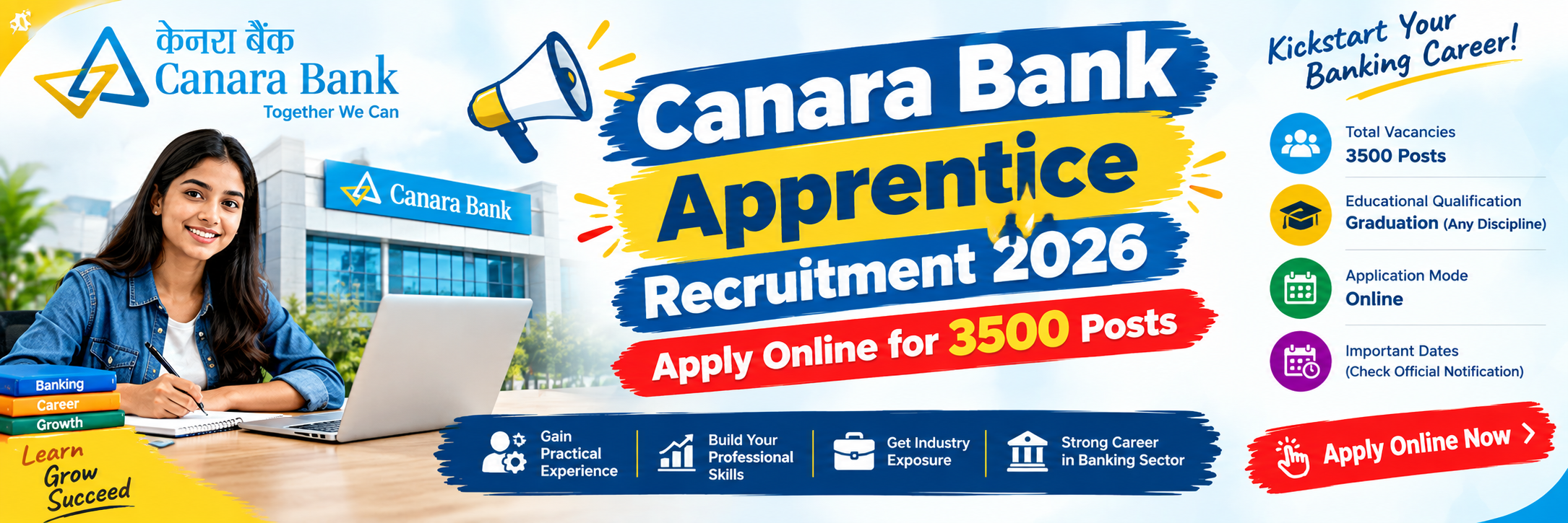 Canara Bank Apprentice Recruitment 2026: Apply Online for 3500 Posts