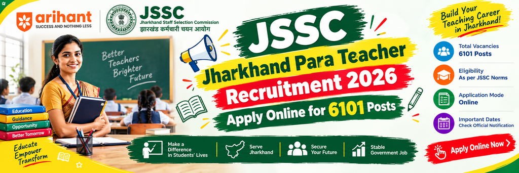 JSSC Jharkhand Para Teacher Recruitment 2026: Apply online