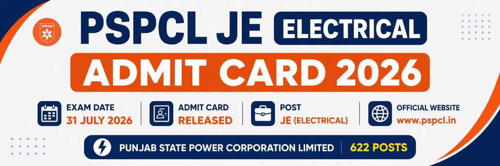 Punjab PSPCL JE Electrical Admit Card 2026