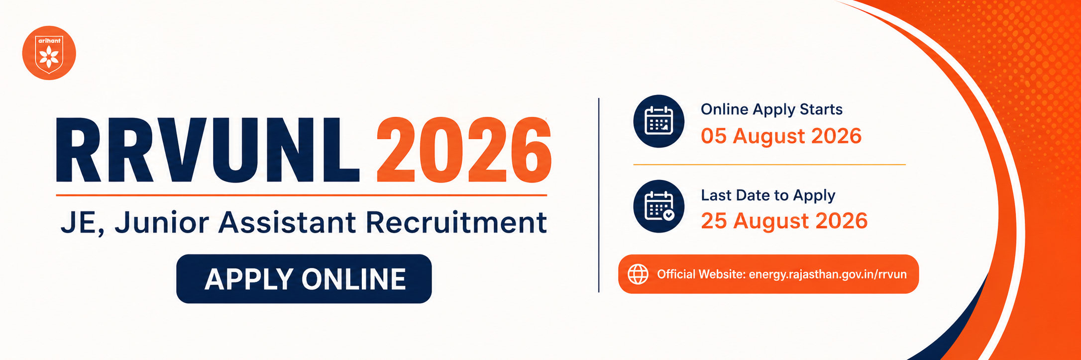 RRVUNL JE, Junior Assistant Recruitment 2026: Apply Online