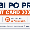 SBI PO Pre Admit Card 2026 Out