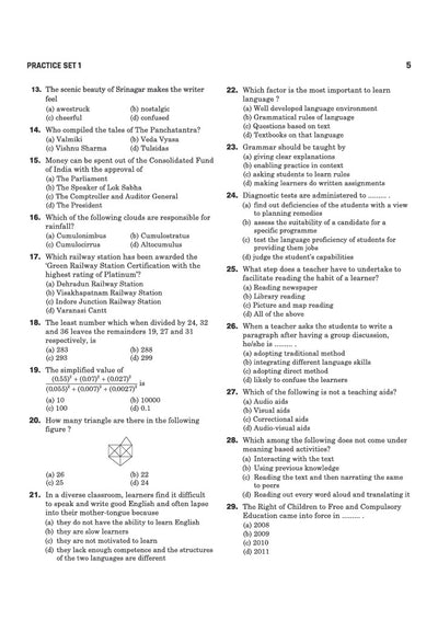 MP shikshak english book MCQs practice sets contents