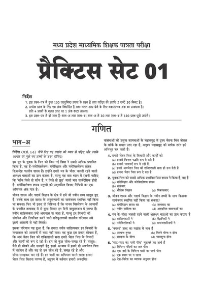 MP shikshak ganit book MCQs and practice sets contents