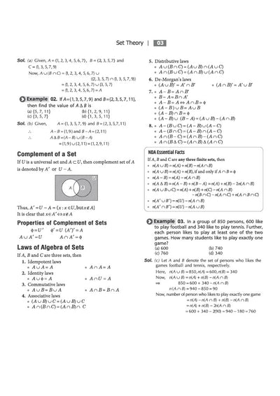 NDA NA mathematics book chapterwise contents and MCQs