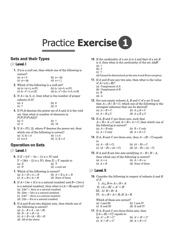 NDA NA mathematics book chapterwise contents and MCQs