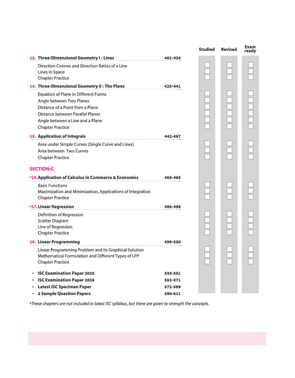 ISC All in One Mathematics Class 12 Exam 2027 | Complete Study Guide with Internal Assessment | Theory, Chapter Exercises, Sample Papers & Exam Questions