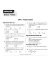 Chapter 1 Basic Maths textbook page from Arihant Prep Master JEE Main and Advanced Mathematics Class 11 displaying DPP-1 on Number System featuring single correct, more than one correct, and non-negative integer type problems on factors, arithmetic progressions, LCM applications, prime factors, and modular arithmetic remainder theorems with space for rough work