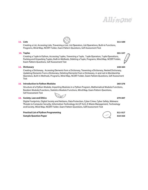 All in One Computer Science Class 11 for CBSE Exam 2026-27 | NCERT Based Complete Theory, Practice Exercises, CBQs, A-R, Sample Papers & Mind Maps | Revised Edition as per Latest Syllabus