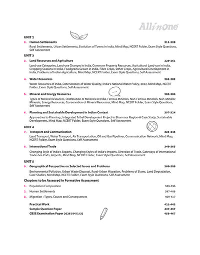 All in One Geography Class 12 for CBSE Exam 2026-27 | NCERT Based Complete Theory, Practice Exercises, CBQs, A-R, Sample Papers & Mind Maps | Revised Edition as per Latest Syllabus