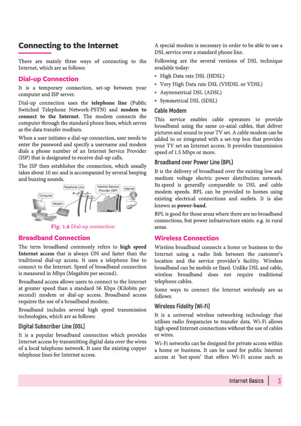 Arihant Class 10 Computer Applications index for Internet Basics and Internet Services covering WWW, Web Address, URL, Protocols, and Mobile Technologies