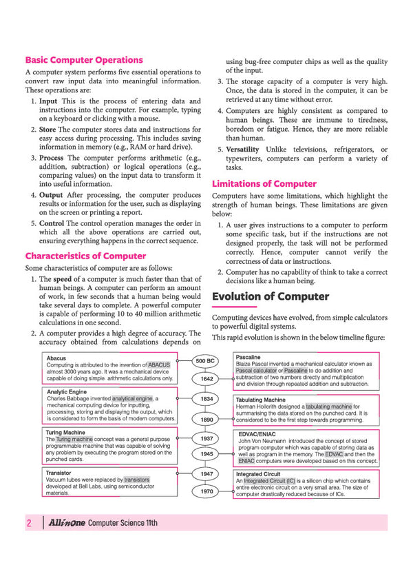 All in One Computer Science Class 11 for CBSE Exam 2026-27 | NCERT Based Complete Theory, Practice Exercises, CBQs, A-R, Sample Papers & Mind Maps | Revised Edition as per Latest Syllabus