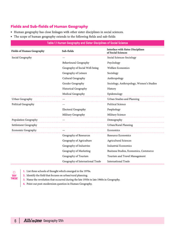All in One Geography Class 12 for CBSE Exam 2026-27 | NCERT Based Complete Theory, Practice Exercises, CBQs, A-R, Sample Papers & Mind Maps | Revised Edition as per Latest Syllabus