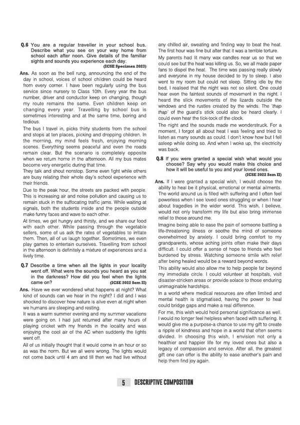 ICSE English Language (Paper I)  Class 9 & 10 Exam | Quick Theory, Exam Pattern Questions & Sample Papers | As per Latest ICSE Syllabus | Que Bee 2nd Edition
