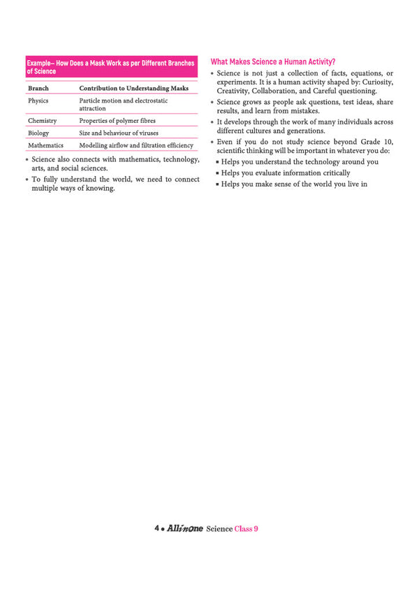 All in One Science (Exploration) Class 9 for CBSE Exam 2026-27 | NCERT Based Complete Theory, Practice Exercises, CBQs, A-R, Sample Papers & Mind Maps | Revised Edition as per Latest Syllabus