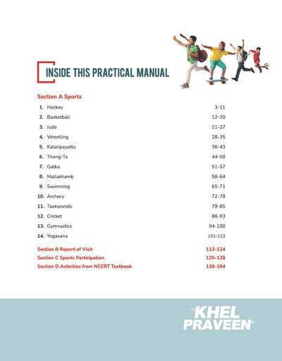 Table of Contents of Khel Praveen Class 9 Physical Education and Well-being Book with Sports File and Viva Voce Topics