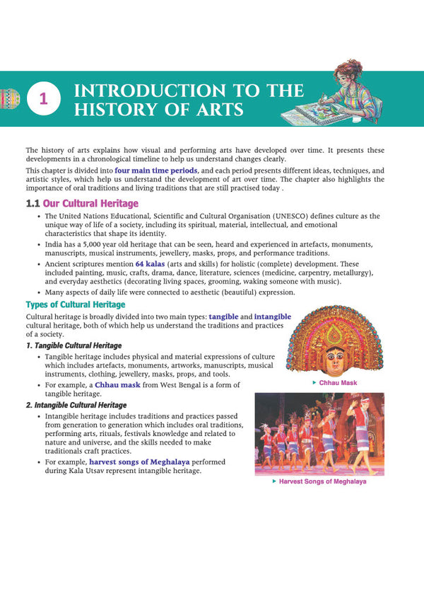 All in One Madhurima Art Education Class 9 for CBSE Exam 2026–27 | Complete Coverage of History of Arts, Music, Dance, Theatre & Visual Arts | NCERT Theory, Imp Box & Images, NCERT Folder & Exam-Style Questions