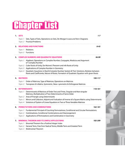 JEE Main Maths PYQ Book Table of Contents Chapterwise Topics List