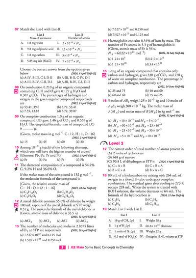 JEE Main Chemistry Chapterwise PYQ Sample Page with NTA Solutions