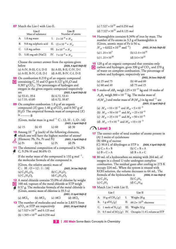 8 Years JEE Main Chemistry Chapterwise, Topicwise & Levelwise 3000+ PYQs | NTA Authenticated Solutions, Revision Questions & Downloadable Worksheets | Only Book that Highlights High-Frequency Question Types