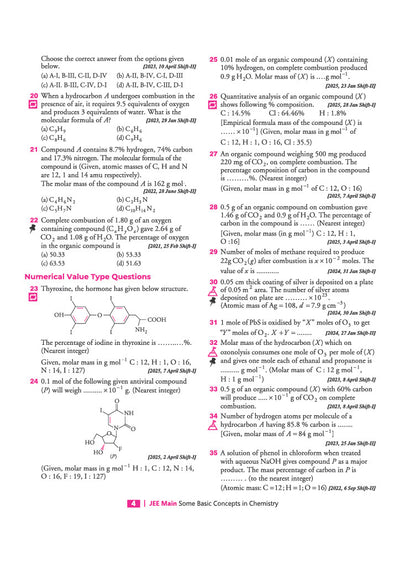 JEE Main Chemistry Chapterwise PYQ Sample Page with NTA Solutions