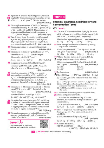 JEE Main Chemistry Chapterwise PYQ Sample Page with NTA Solutions