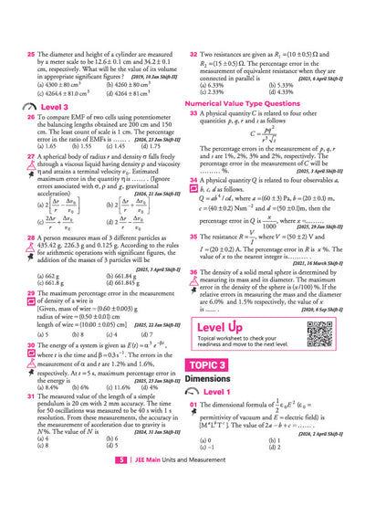 JEE Main Physics Chapterwise PYQ Sample Page with NTA Solutions